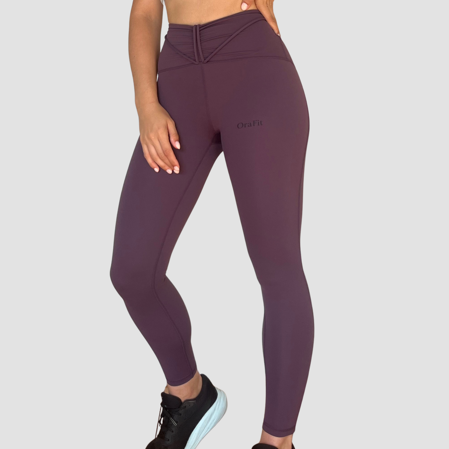 Legging violet avec ceinture originale et galbante