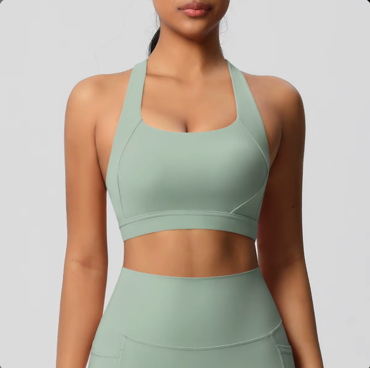 Brassière Camélia maintien fort verte - vu de face