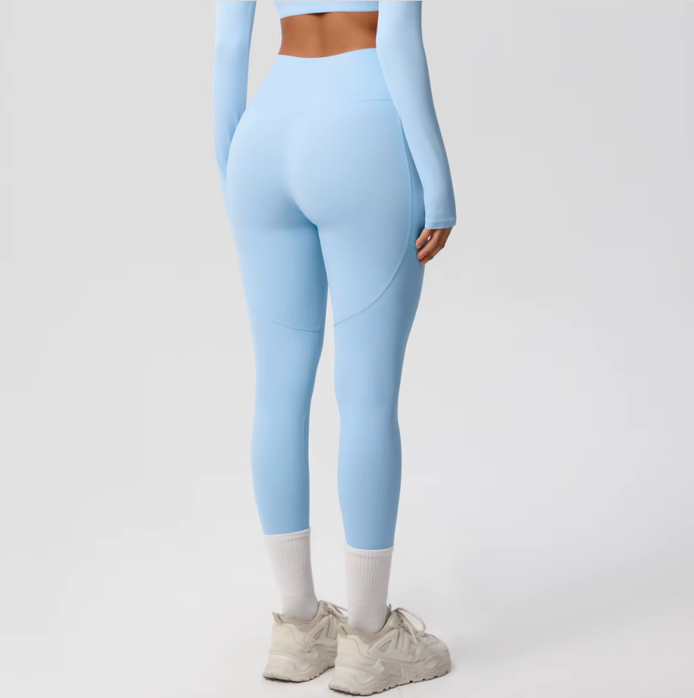 Legging Leïla bleu– poche latérale discrète et coupe sculptante - vue de dos