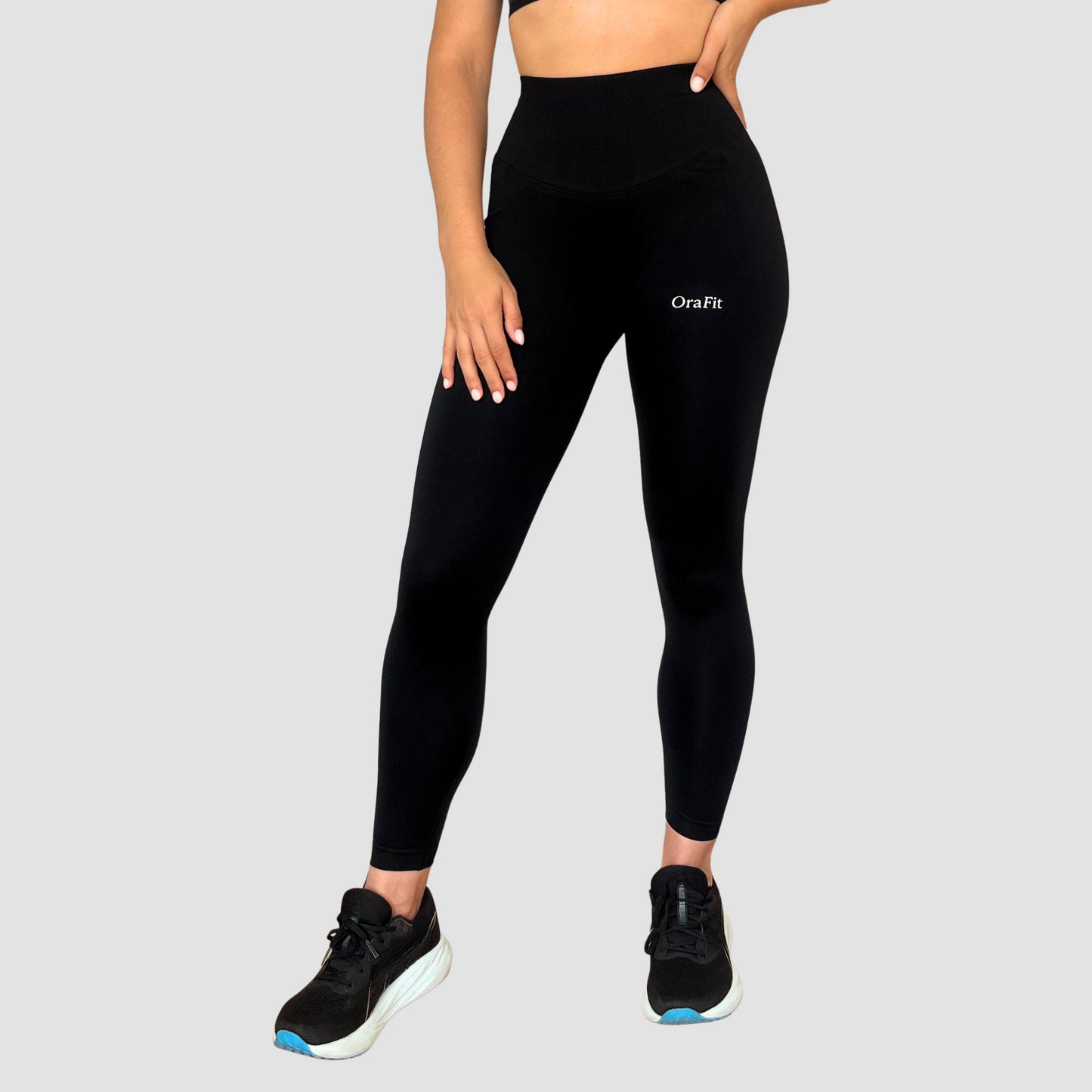Legging Cristal gainant et ceinture large noir