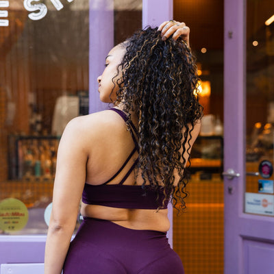 Maéva - Brassière maintien moyen à bretelles croisées - Prune