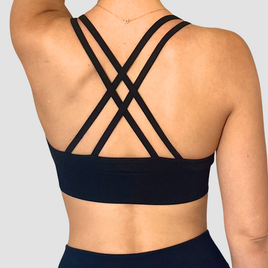 Brassière dos croisé, légèrement push-up noir
