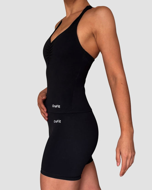 Héloïse – débardeur froncé brassière intégrée push-up OraFit, vue de face