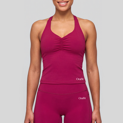 Jade – Short taille haute avec poches - Framboise