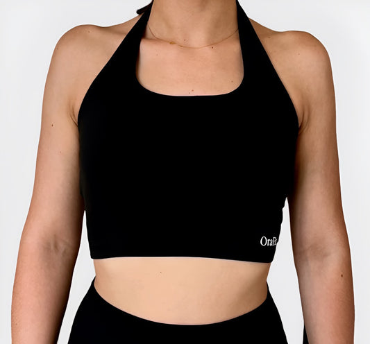 Brassière Maelle noire, dos-nu, vue de face