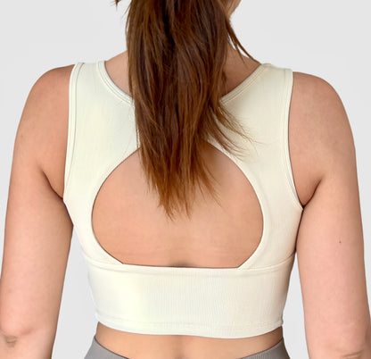Brassière Pénéloppe vue de dos - blanc cassé