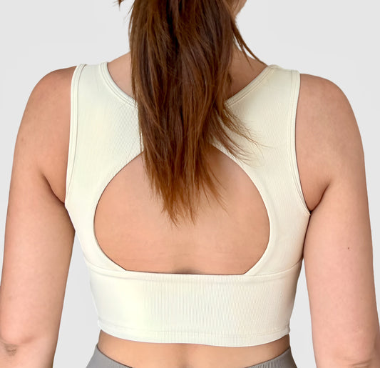 Brassière Pénéloppe vue de dos - blanc cassé