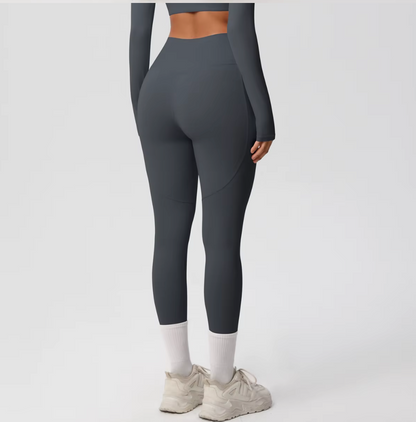 Legging Leïla gris – poche latérale discrète et coupe sculptante - vue de dos