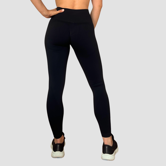 Legging noir épais ceinture gainante effet push-up dos