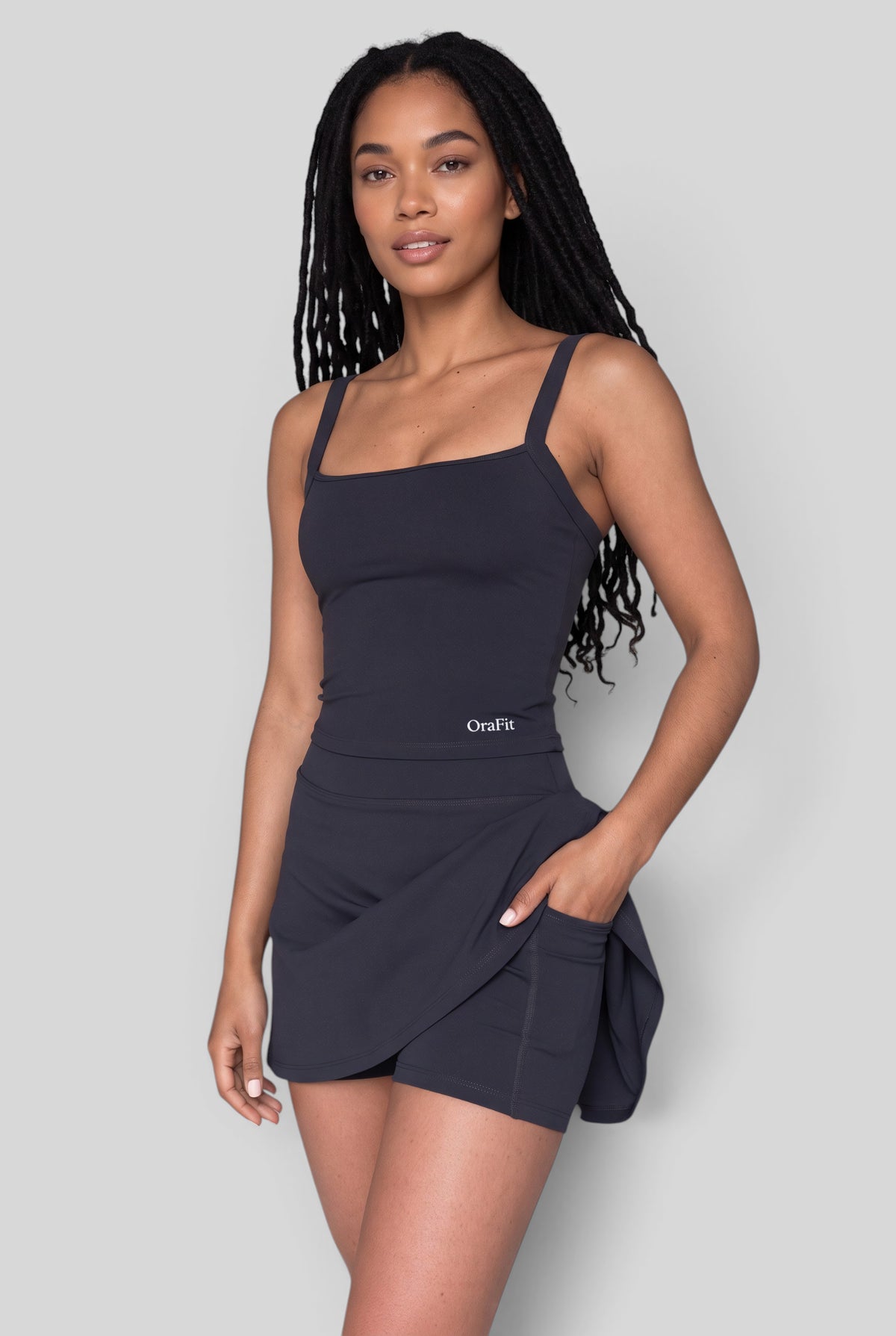 Serena – Ensemble débardeur et jupe-short - Marine