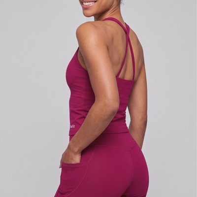 Jade – Short taille haute avec poches - Framboise