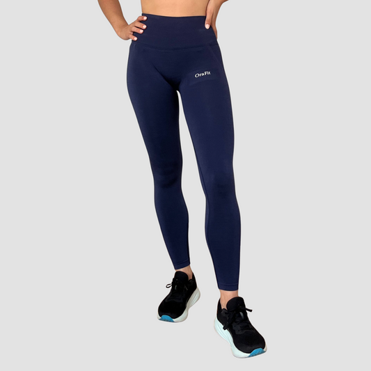 Legging bleu marine détail sur le coté