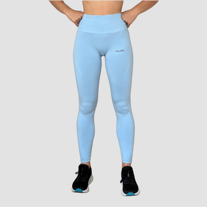 Legging bleu ciel avec détail sur les cotés