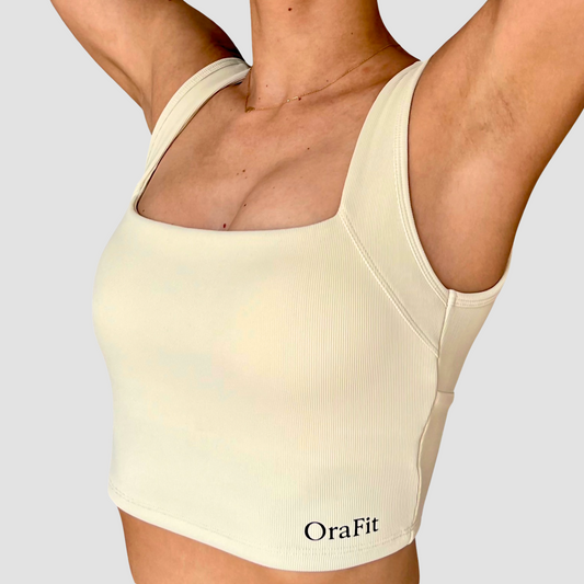 Brassière blanc cassé push up et dos ouvert