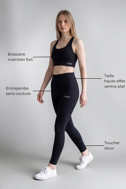 Rebecca - Ensemble legging et brassière dos croisée