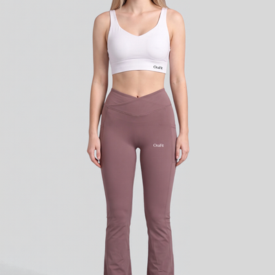 Selena - Legging évasé avec poches - Marron