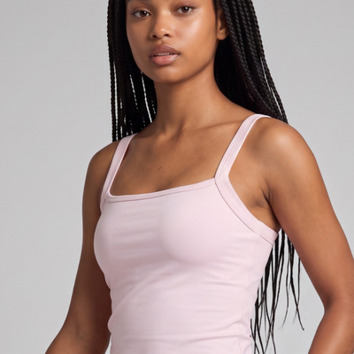 Serena – Débardeur décolleté carré - Rose poudré