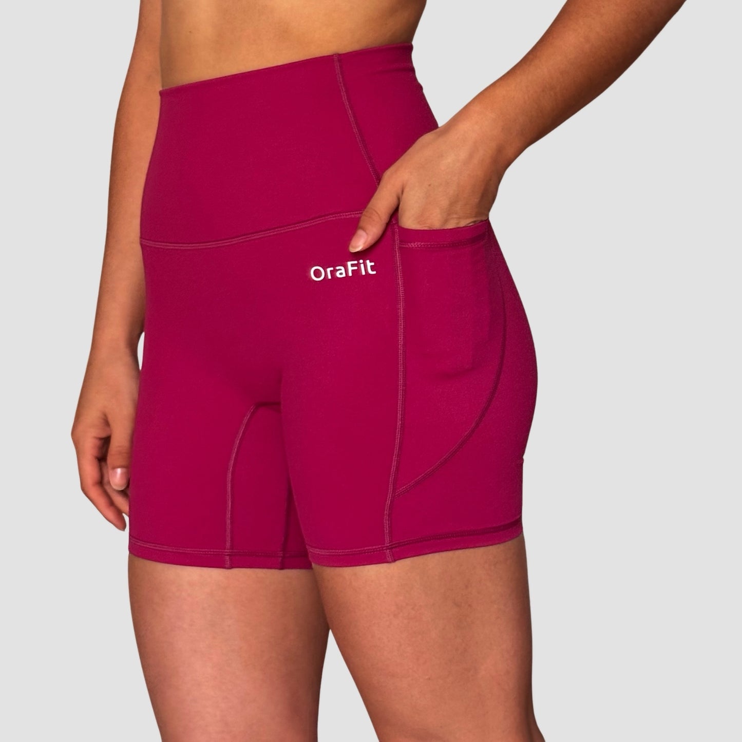 Jade – short taille haute avec poches OraFit, vue de face