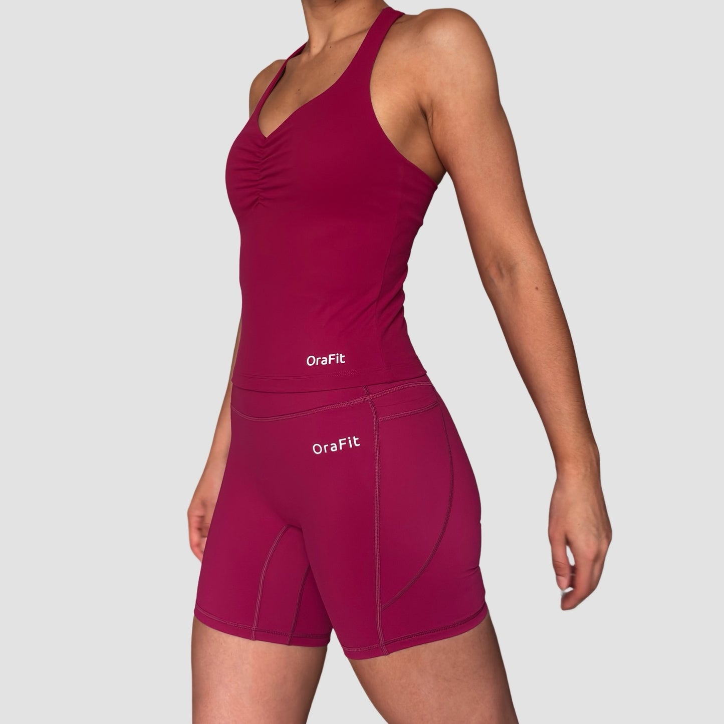 Jade – short taille haute avec poches OraFit, zoom poche latérale