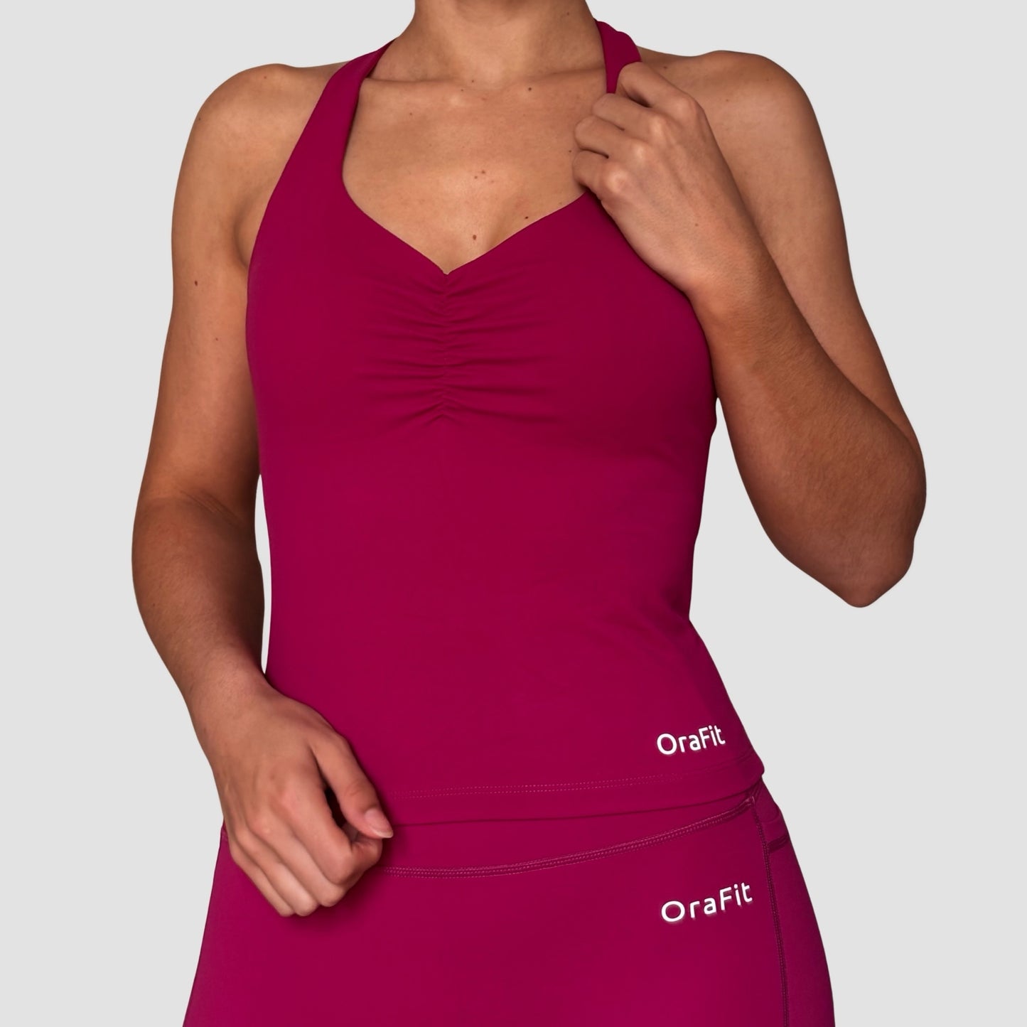 Héloïse – débardeur froncé brassière intégrée push-up OraFit, vue de côté