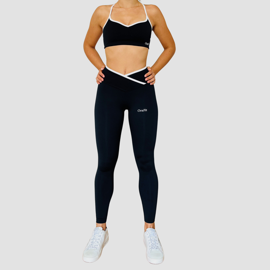 Legging Tina contrasté noir – vue de face