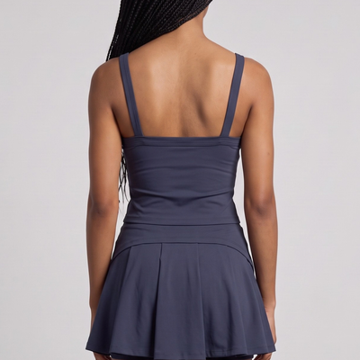Serena – Jupe-short plissée avec poche - Marine