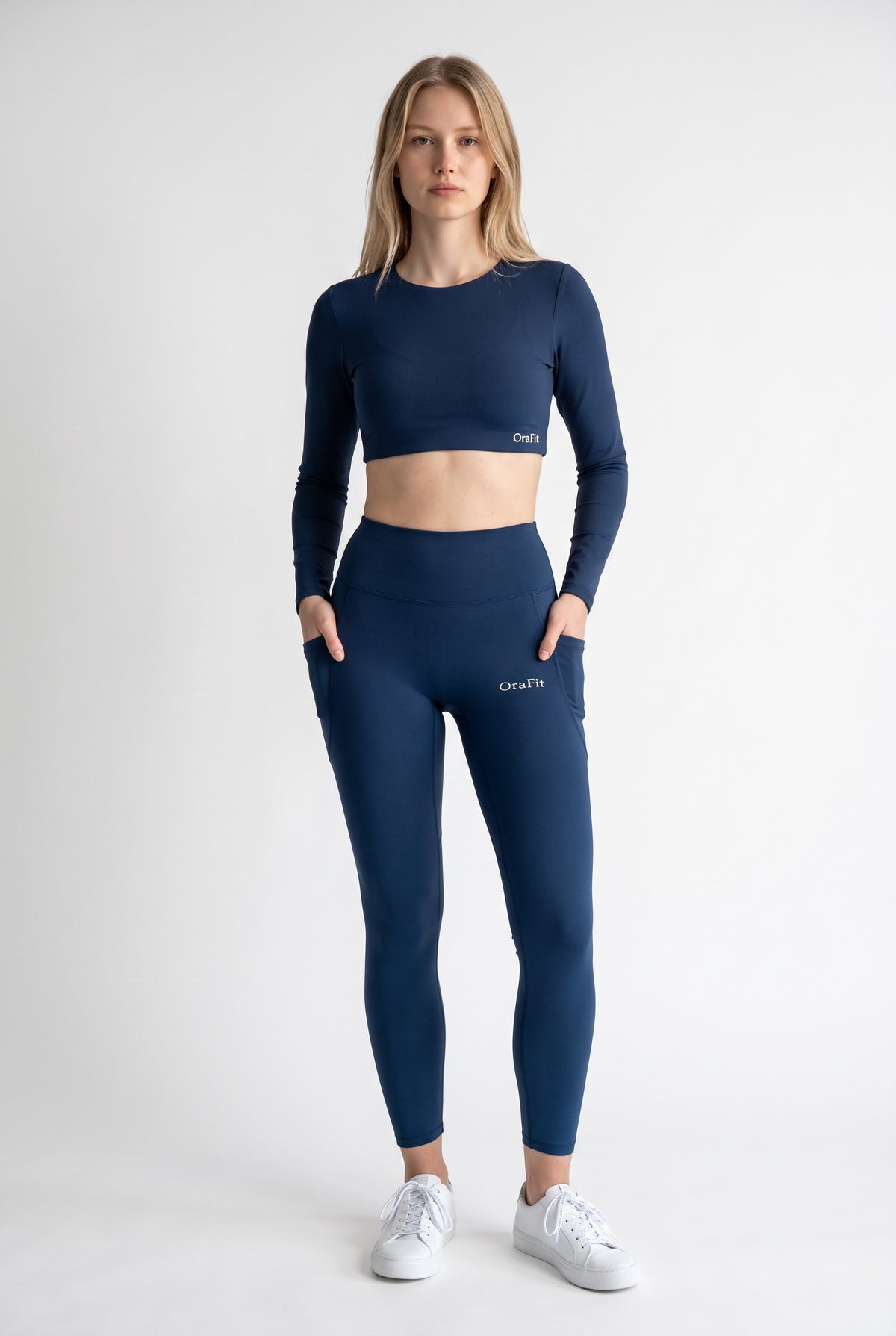 Legging Leïla bleu foncé vu de face