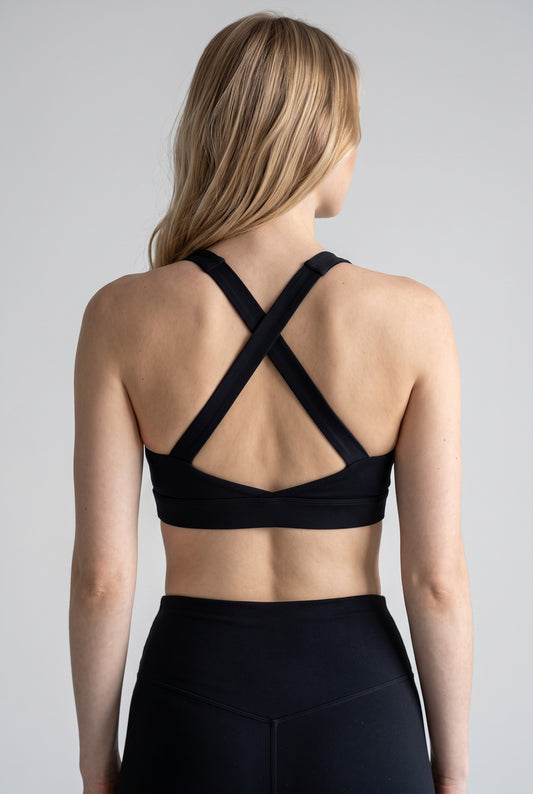 Brassière Camélia noire vue de face