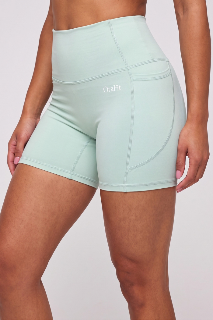 Jade – Short taille haute avec poches - Vert menthe