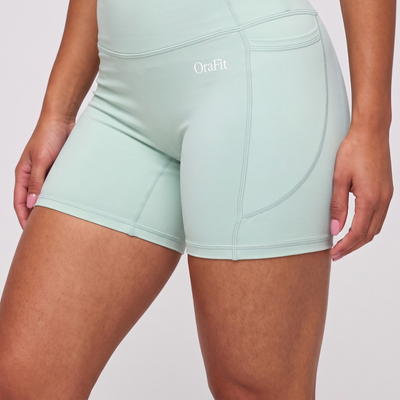 Jade – Short taille haute avec poches - Vert menthe